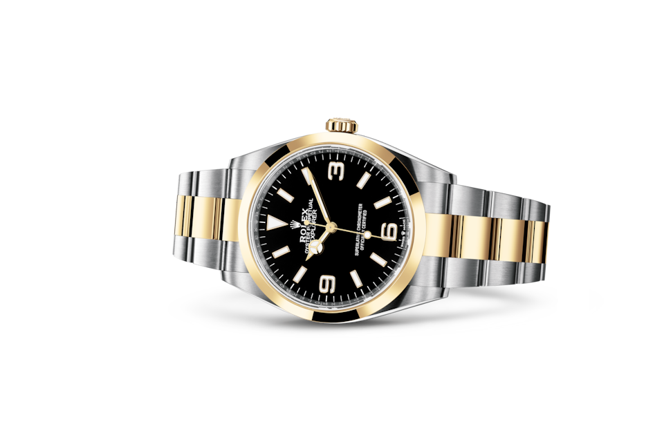 Rolex Explorer in Oystersteel and gold m124273-0001 at Reeds Jewelers