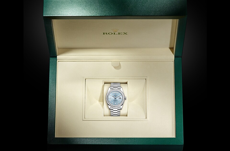 Rolex Day-Date in Platinum m228396tbr-0002 at Reeds Jewelers